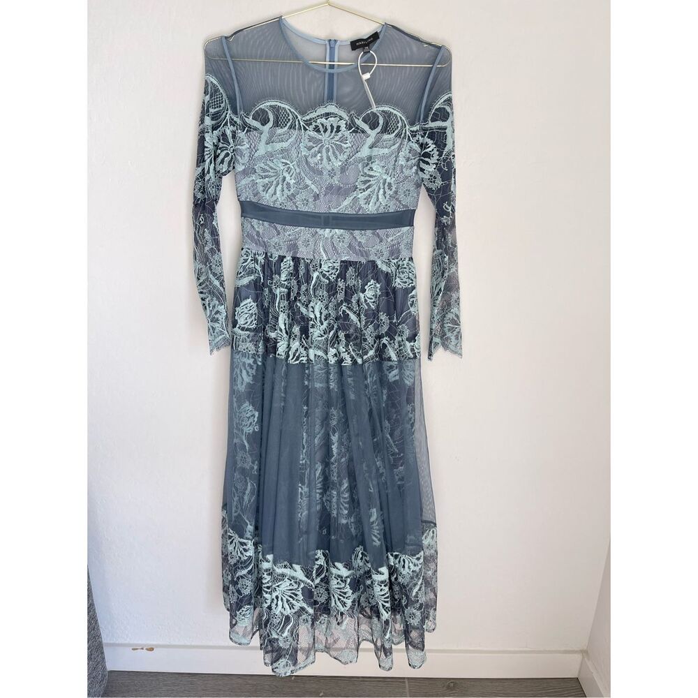 MARYLING Bohemian Lace Embroidered Maxi Dress Size 6 NWT